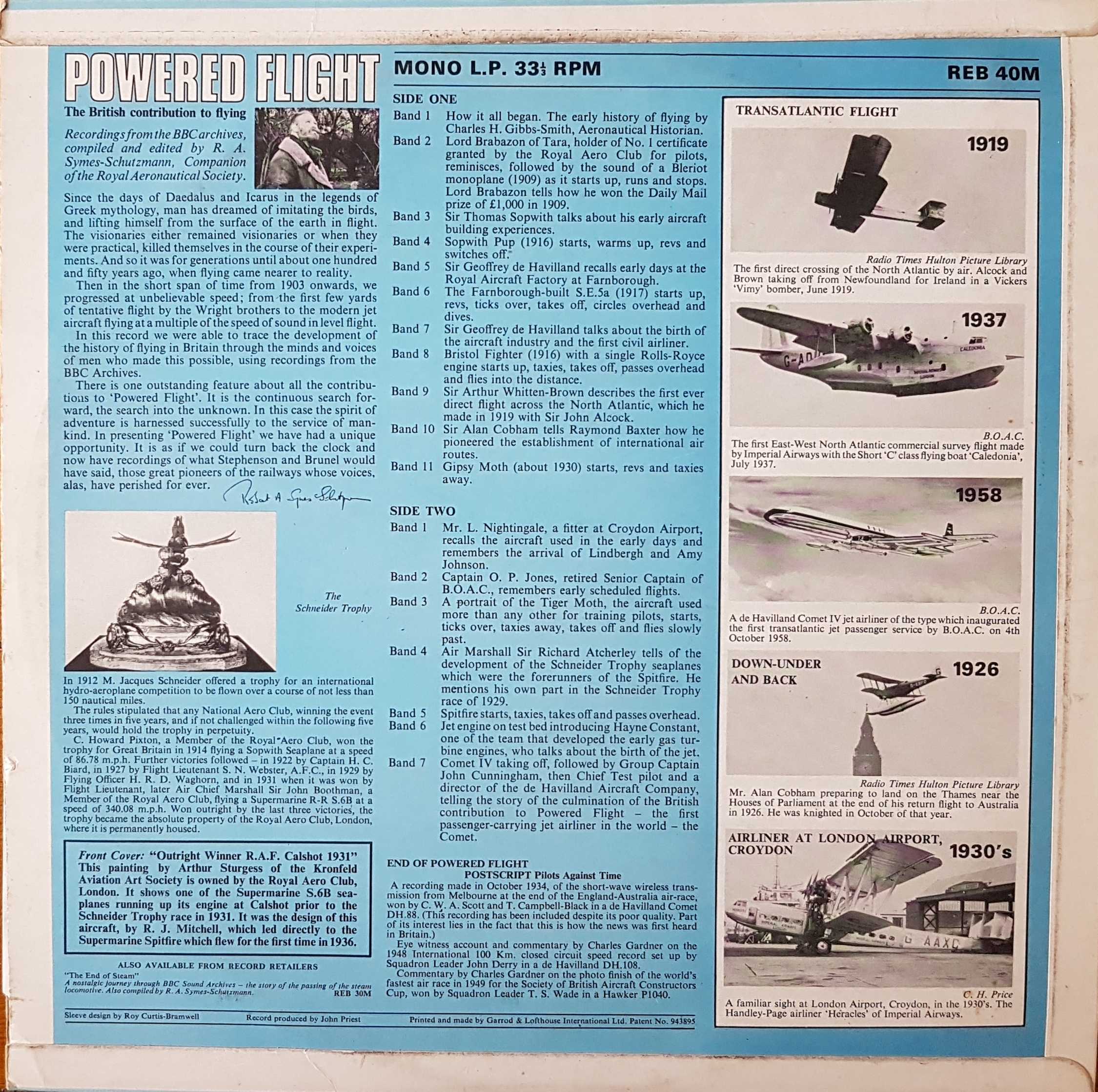 Picture of REB 40 Powered flight by artist R. A. Symes-Shutzmann / Various from the BBC records and Tapes library